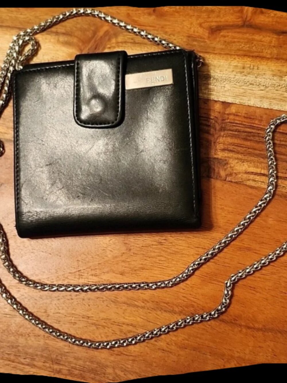 Fendi Black Leather Wallet with Silver Logo Plate - Picture 7 of 11